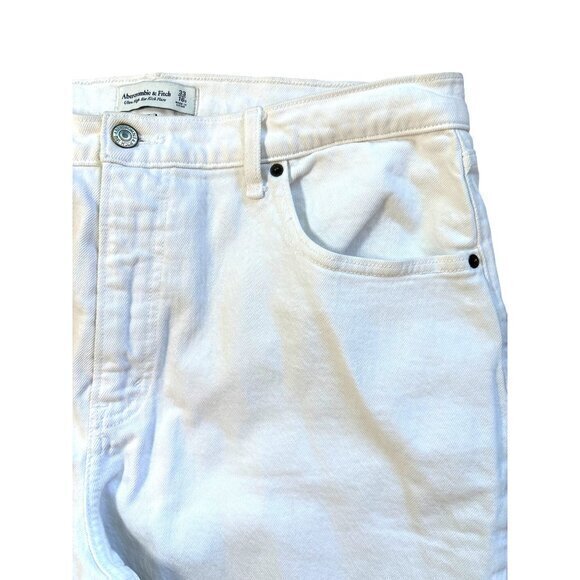 Abercrombie & Fitch Womens Jeans‎ Size 33 / 16 White Ultra High Rich Kick Flare - Picture 5 of 10